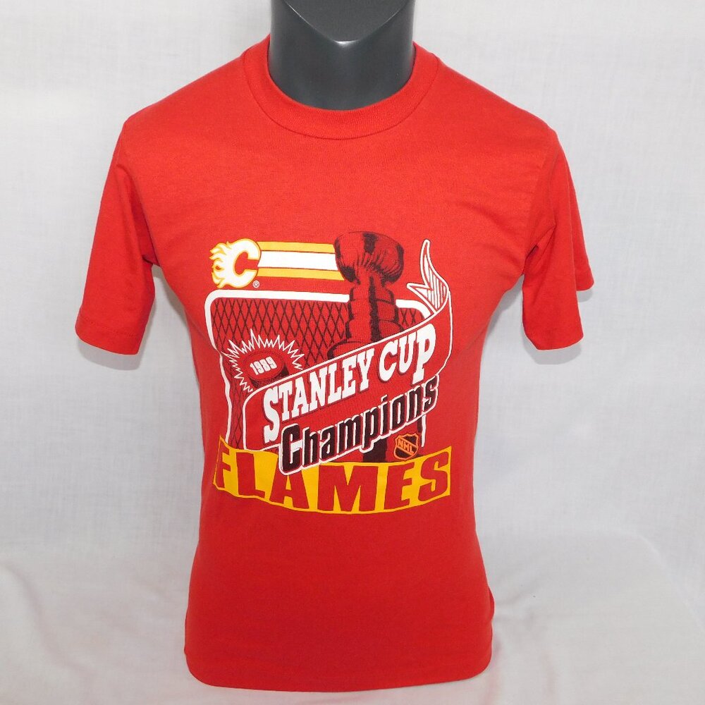VTG 1989 NHL Stanley Cup Champions Calgary Flames Mens M T Shirt Screen Stars